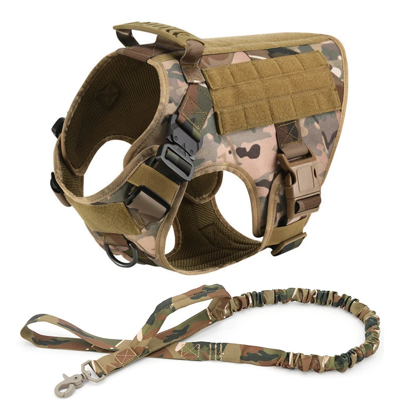 Large Dog Collar Military Harness