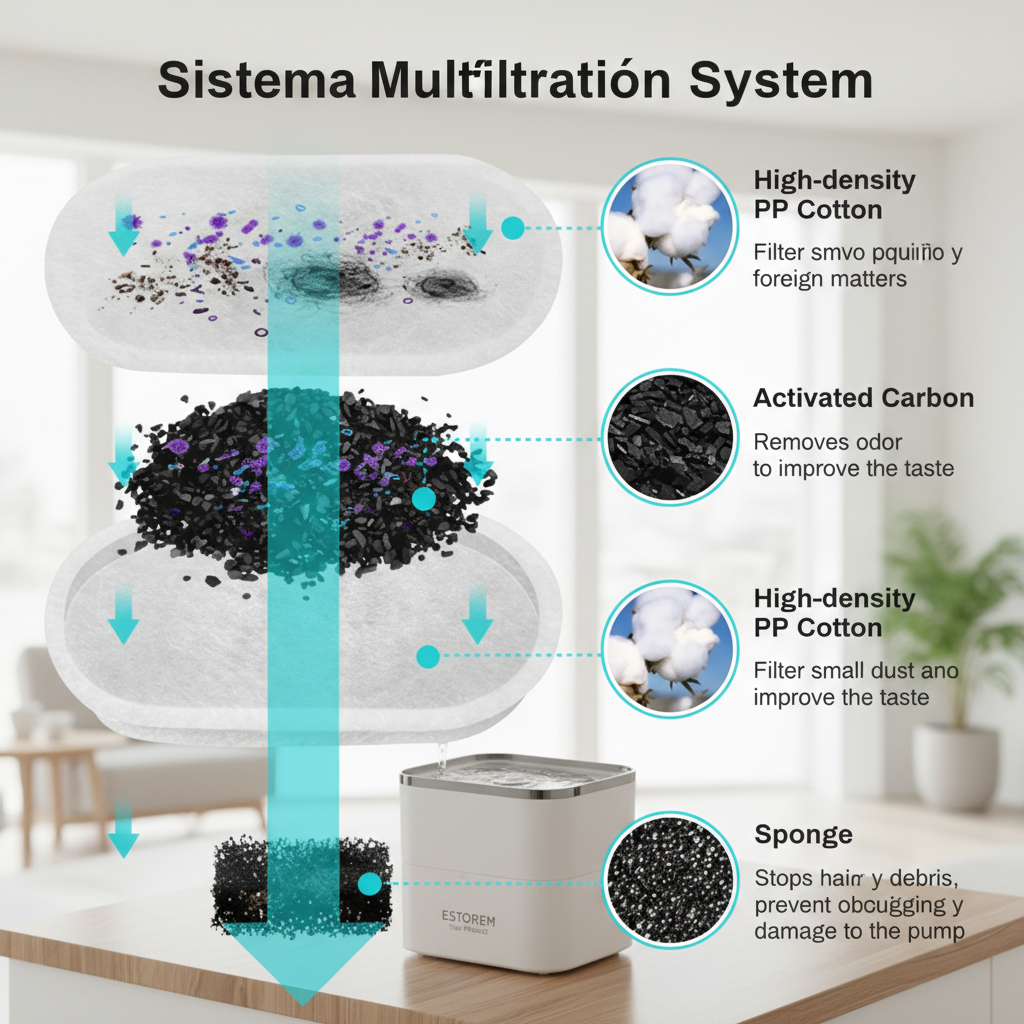 Fuente de Agua Automática de Acero Inoxidable 2.2L