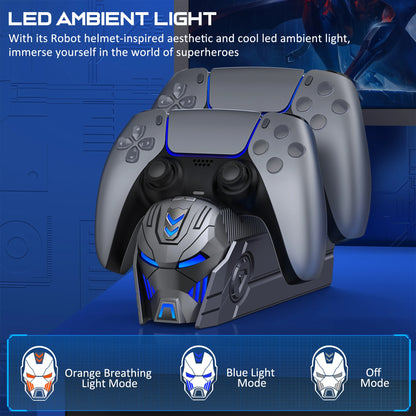 For PlayStation 5 Dualsense Controllers Fast PS5 Dual Controller Stand Charger Dock-LED