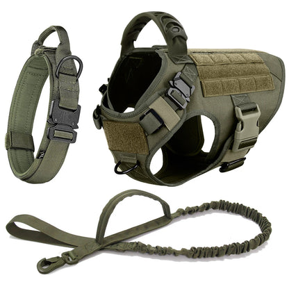 Large Dog Collar Military Harness