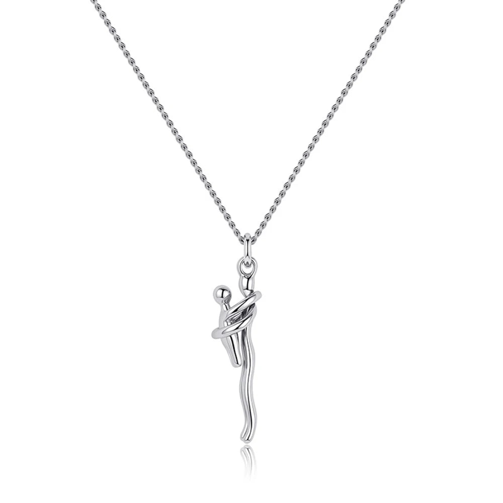 AMORÉA – COLLAR COLGANTE ABRAZO BAÑADO EN ORO 14K