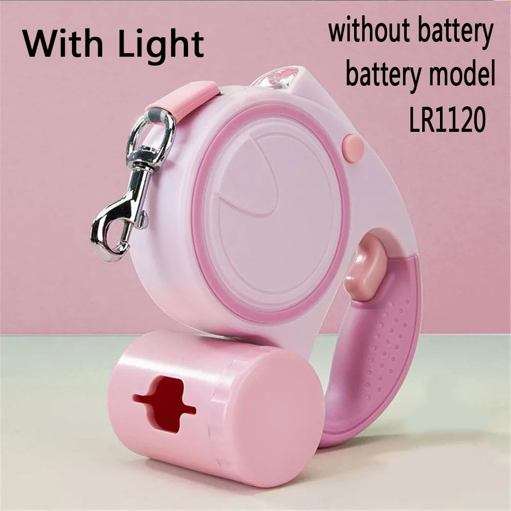 Dog Leash With Led Lights and Garbage Bag