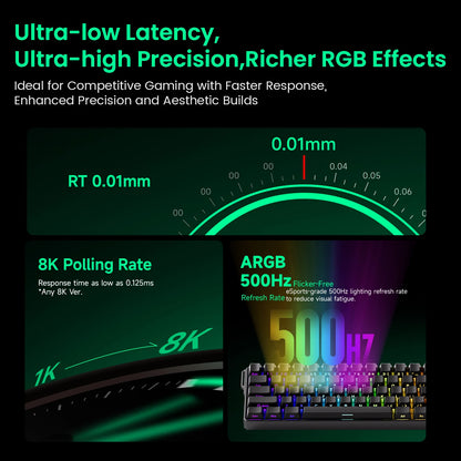 Mechanical Keyboard Magnetic Switch 0.01mm 8K ARGB HE/TMR