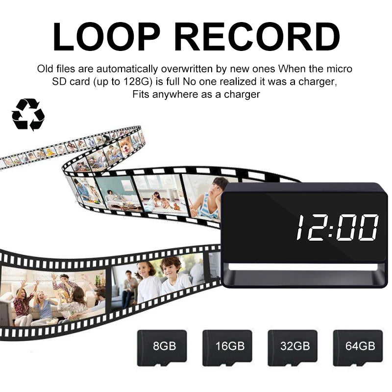 Alarm Clock Mini Camera 1080P