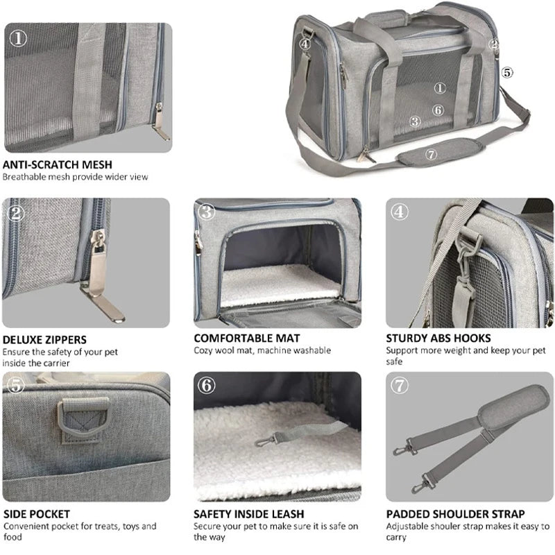 Portable Dog Cat Carrier Bag