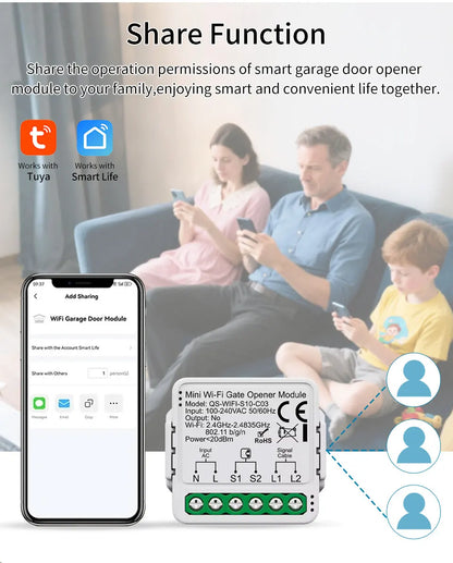 Tuya Smart Garage Door Switch Module