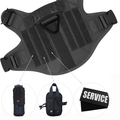 Large Dog Collar Military Harness