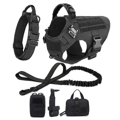 Large Dog Collar Military Harness