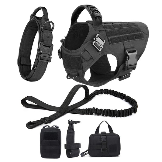 Large Dog Collar Military Harness