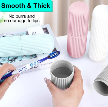 Travel toileting cup toothbrush