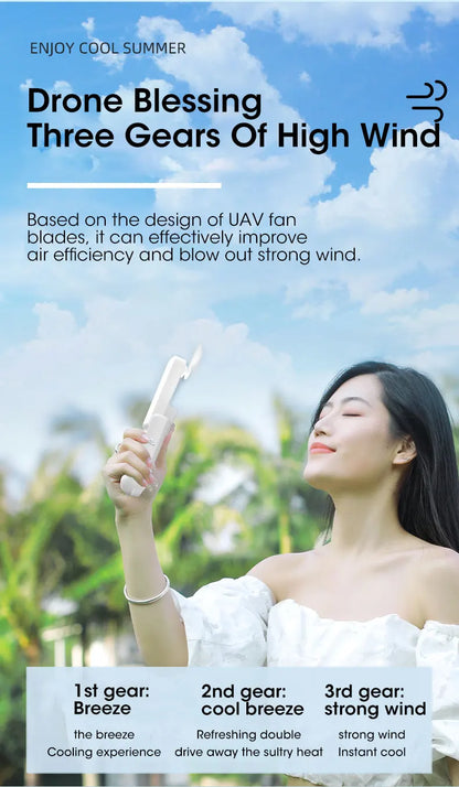 Mini Portable Fan USB Rechargeable Cooler Collapsible 2000mAh