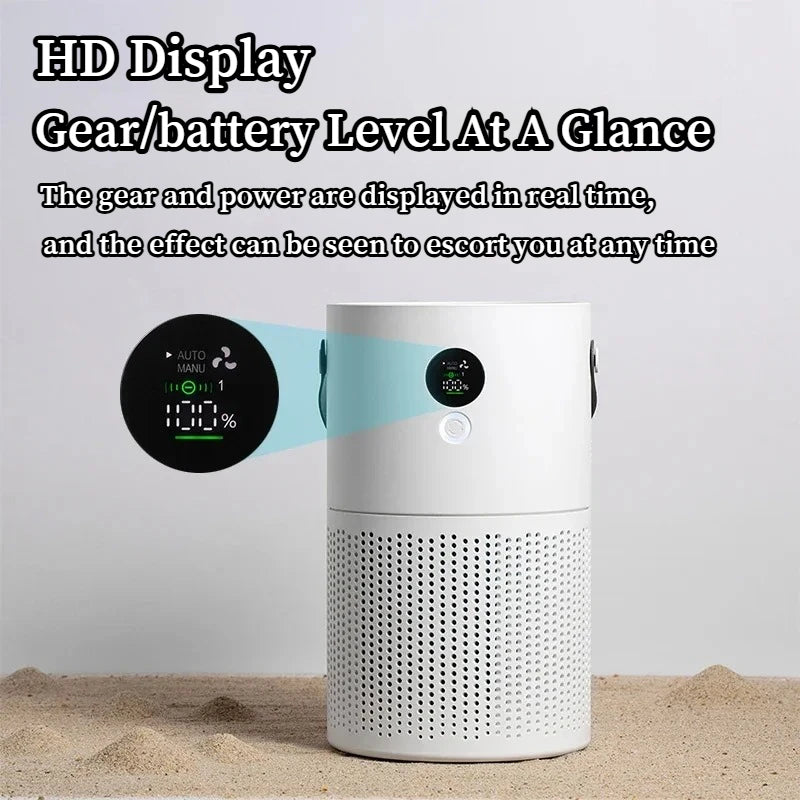 Portable Wireless HEPA Air Purifier for Home, Formaldehyde and Pollen Allergy Relief