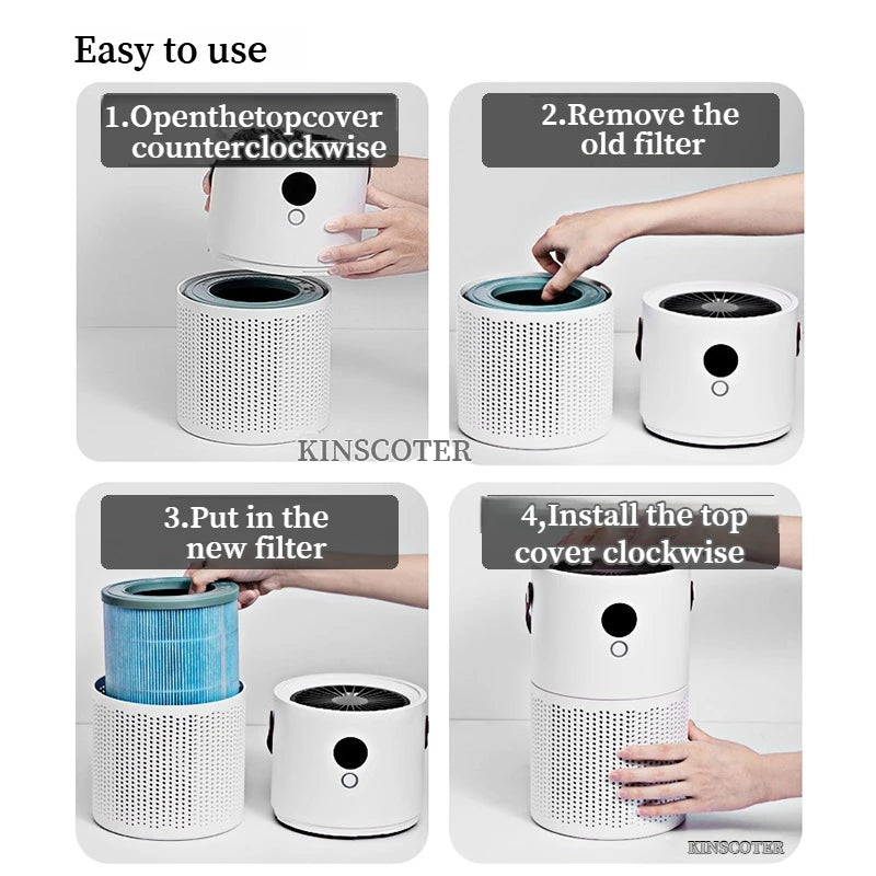 Portable Wireless HEPA Air Purifier for Home, Formaldehyde and Pollen Allergy Relief