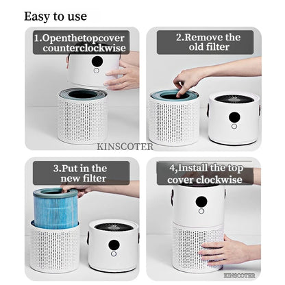 Portable Wireless HEPA Air Purifier for Home, Formaldehyde and Pollen Allergy Relief