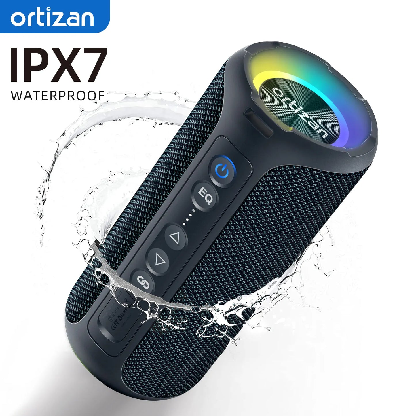 Ortizan Bluetooth Speakers 40W Enhanced Bass Portable 30Hrs IP7 Waterproof