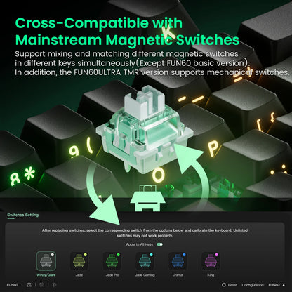 Mechanical Keyboard Magnetic Switch 0.01mm 8K ARGB HE/TMR