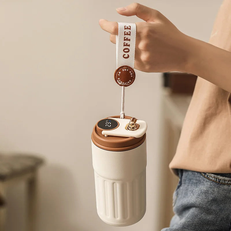 450ml Thermos Bottle Smart Display Temperature 316 Stainless Steel Vacuum Cup Office Coffee