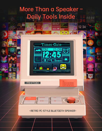 Divoom Portable MiniToo Retro Bluetooth Speaker Pixel Display Music Box