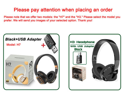 H7/H3 Bluetooth Headphone Wireless Headset with Mic USB Adaptor Headset Stereo Foldable Bass