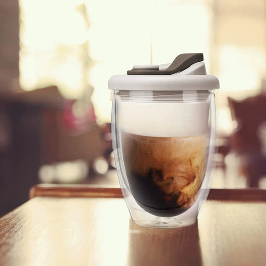 12/15OZ Double Wall BOROSILICATE Glass Coffee Mug