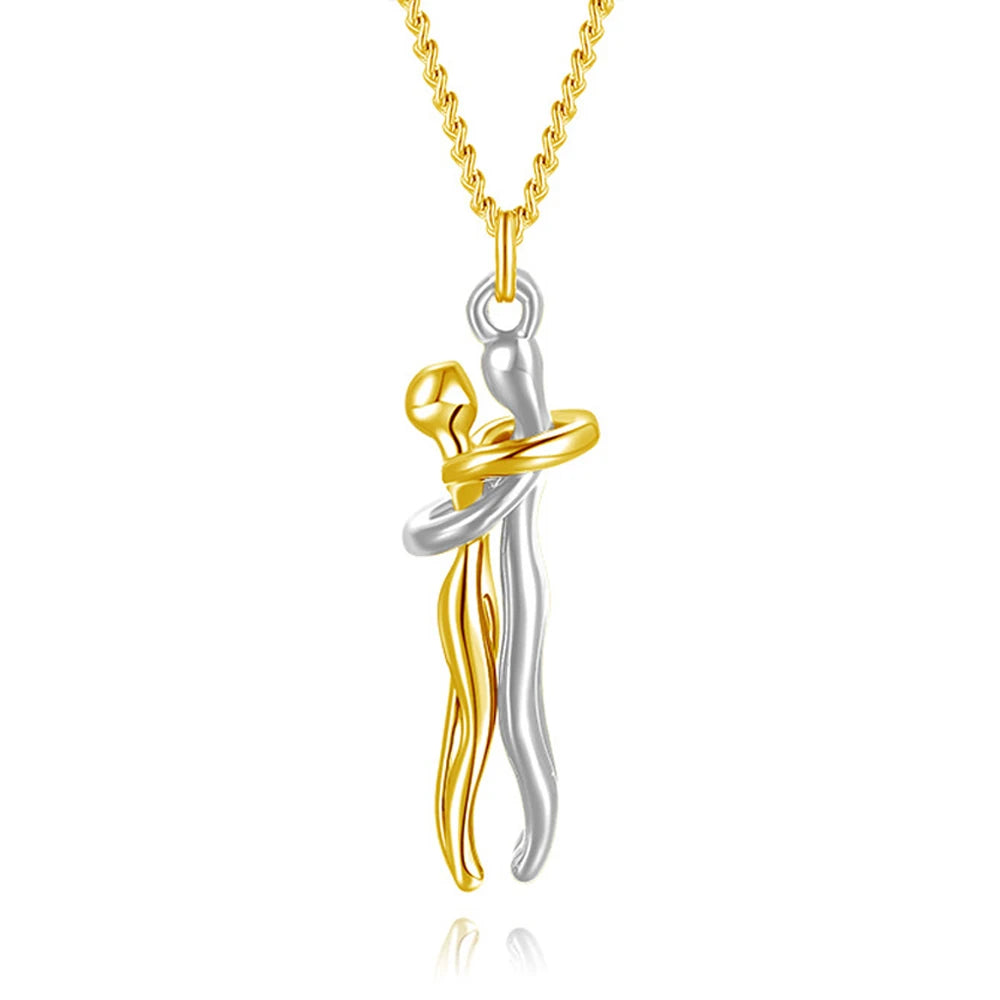 AMORÉA – COLLAR COLGANTE ABRAZO BAÑADO EN ORO 14K