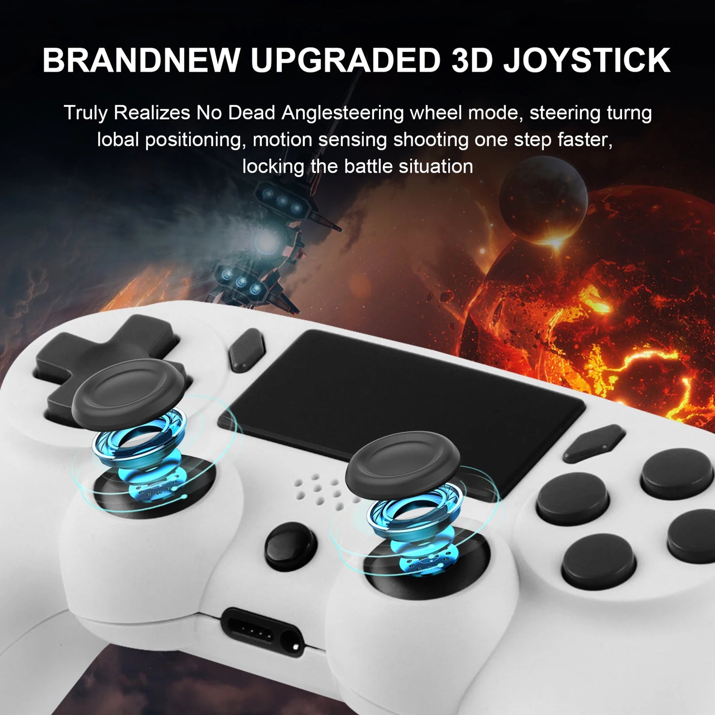 GAMINJA Wireless Gamepad With 6-axis Gyroscope For PS4, PS3, PC