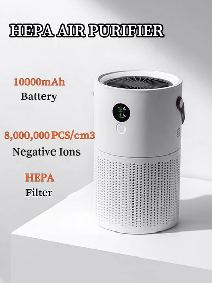 Portable Wireless HEPA Air Purifier for Home, Formaldehyde and Pollen Allergy Relief