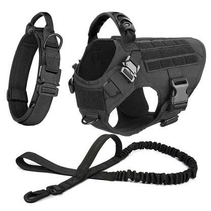 Large Dog Collar Military Harness