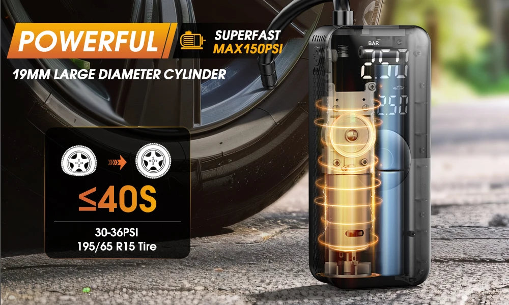 Mini Inflador de Neumáticos Portátil con Apagado Automático