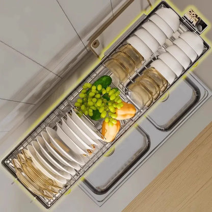 Adjustable Sink Drying Rack Over The Sink Dish Drying Holder