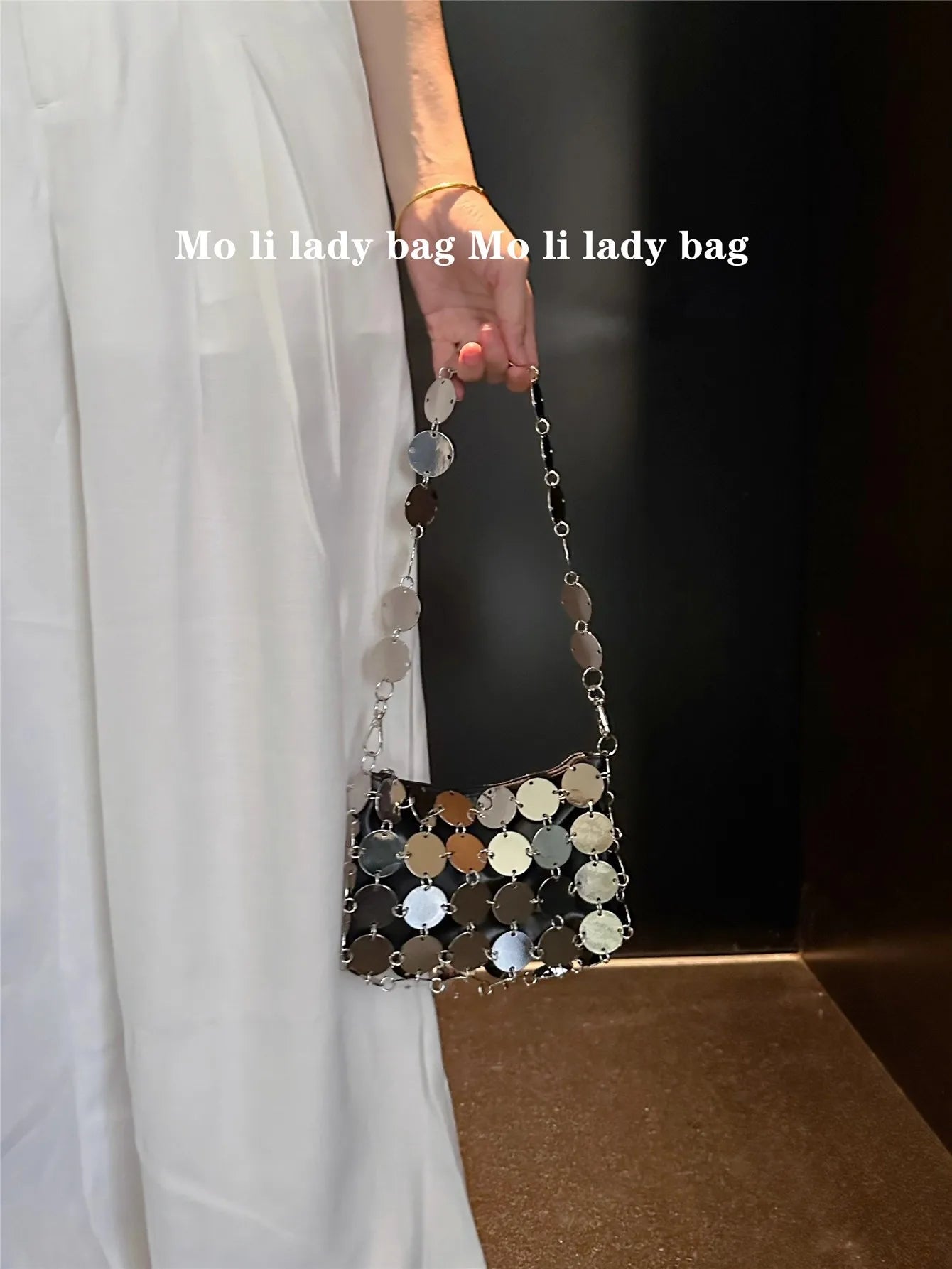 VELORIA – BOLSO TEJIDO METÁLICO CON LENTEJUELAS BRILLANTES