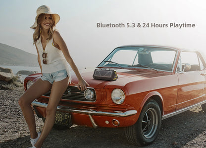 MLOVE P3 Outdoor Bluetooth Speaker, Stereo Sound IPX7 Waterproof, Micro SD Card, RGB Light