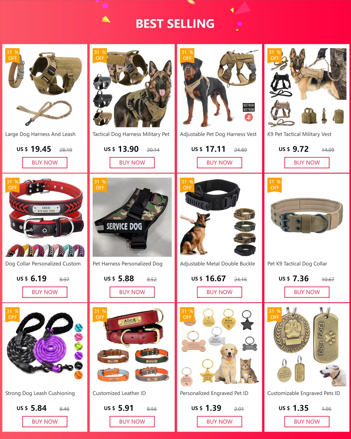 Large Dog Harness And Leash Set