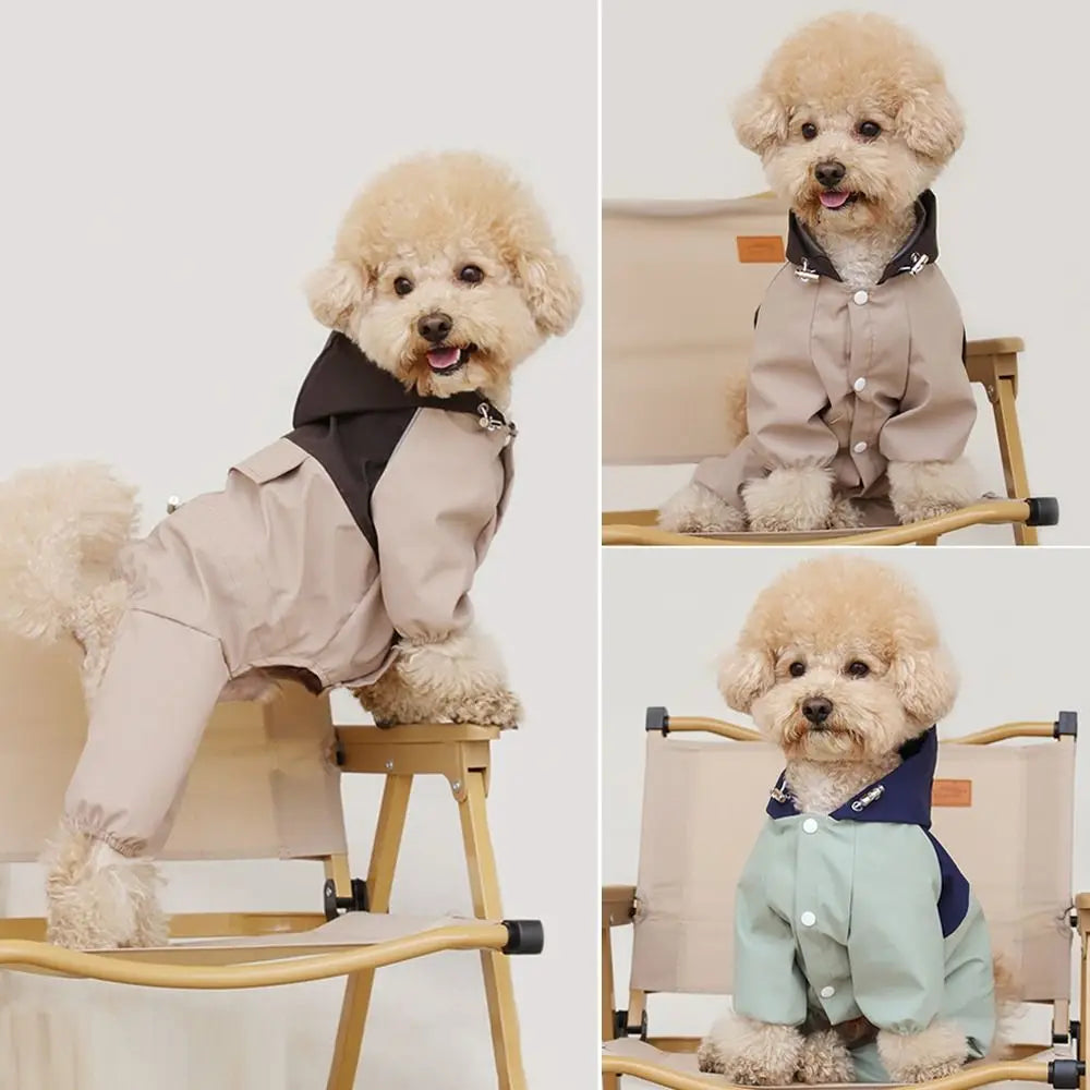 Comfortable Patchwork Pet Waterproof Raincoat