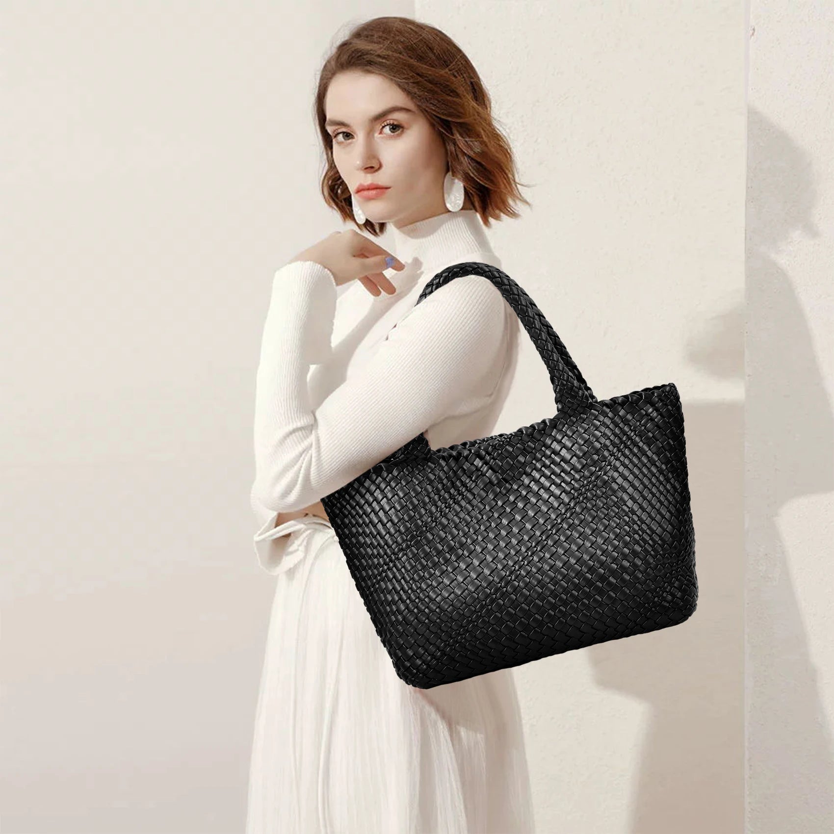 AVELIÉ – BOLSO TOTE DE CUERO VEGETAL TEJIDO