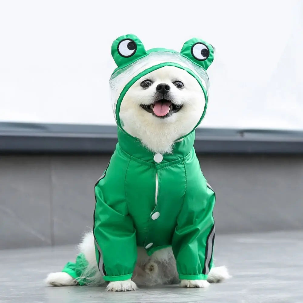 Cartoon Dog Raincoat with Hood