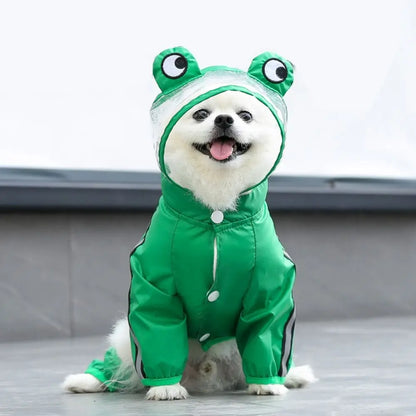 Cartoon Dog Raincoat with Hood