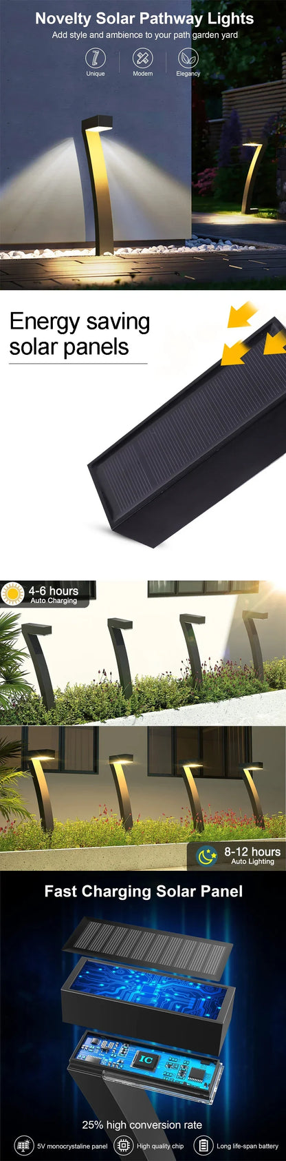 4/8 Pcs Solar LED Light Garden Lights