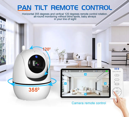 Wireless 5.0 Inch Video Baby Monitor With Pan Tilt Camera with Night Vision