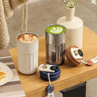 450ml Thermos Bottle Smart Display Temperature 316 Stainless Steel Vacuum Cup Office Coffee