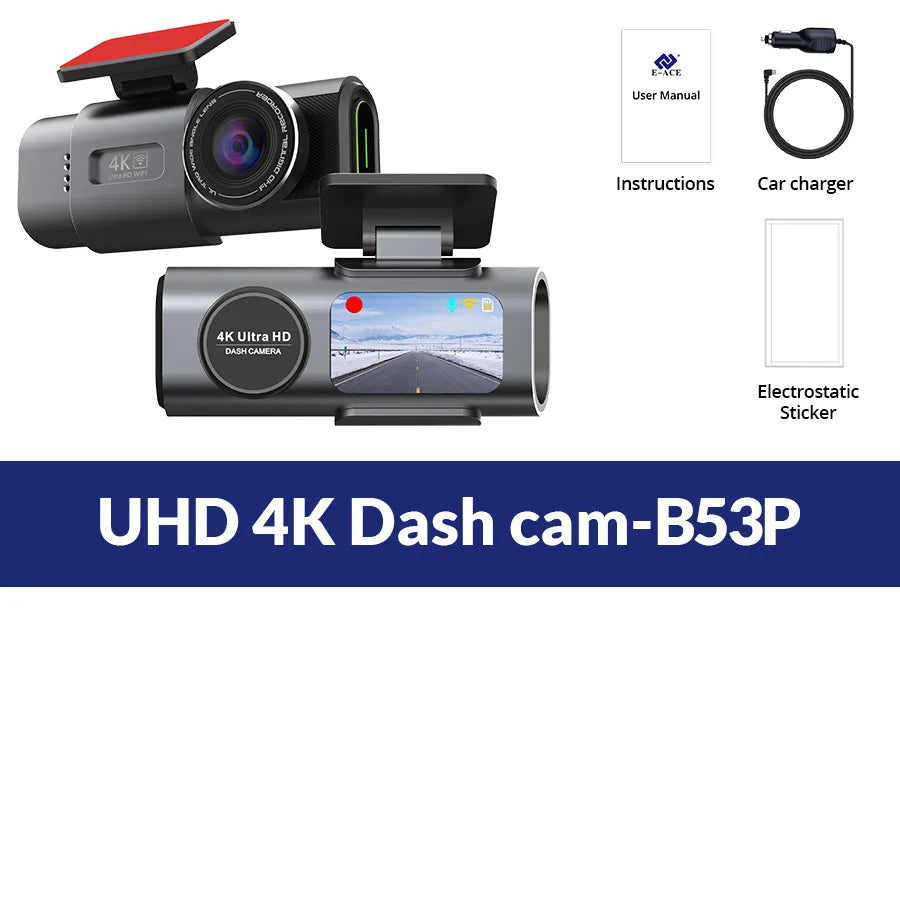 Dash Cam 4K UHD Recording Car Camera DVR Night Vision