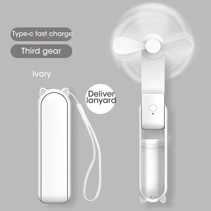 Mini Portable Fan USB Rechargeable Cooler Collapsible 2000mAh