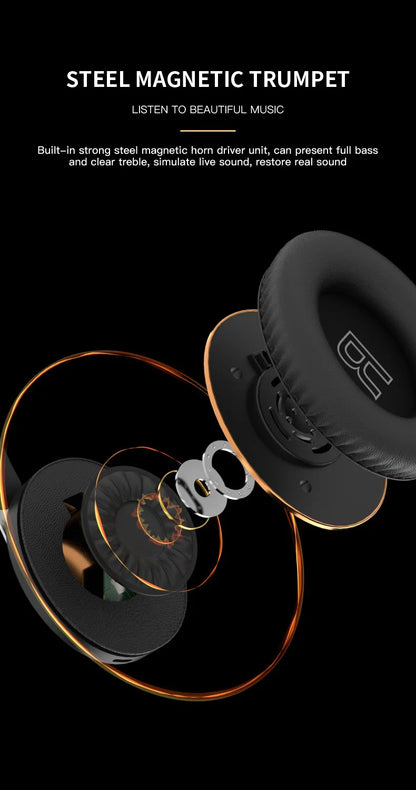 H7/H3 Bluetooth Headphone Wireless Headset with Mic USB Adaptor Headset Stereo Foldable Bass