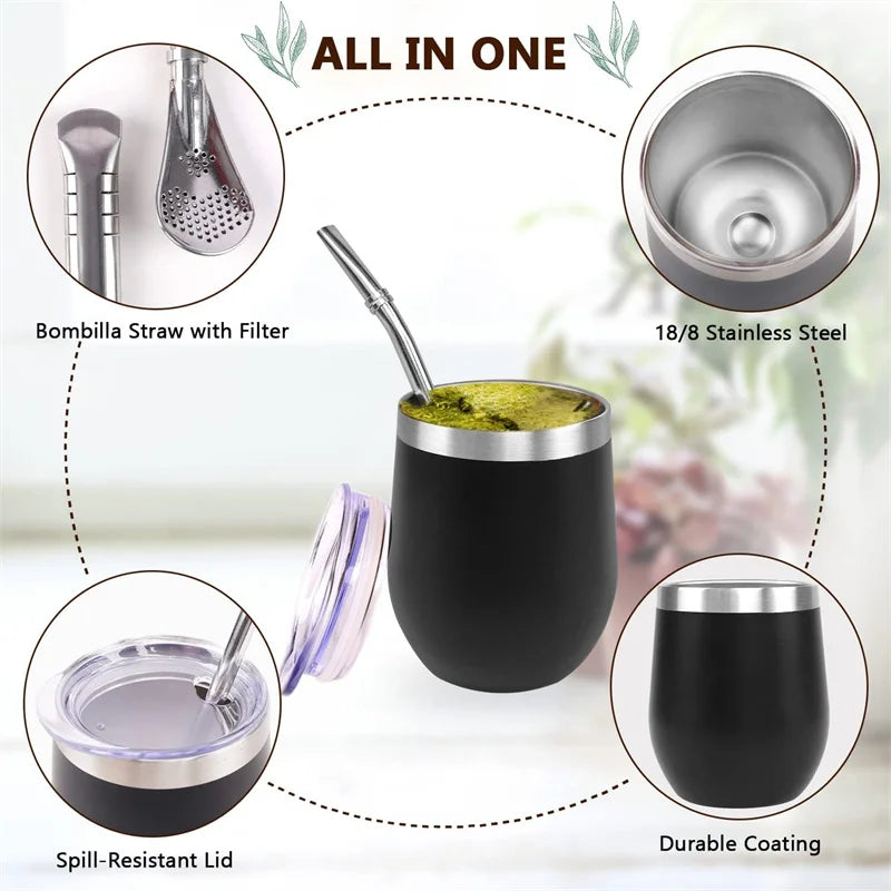 Yerba Mate Cup Set Stainless Steel