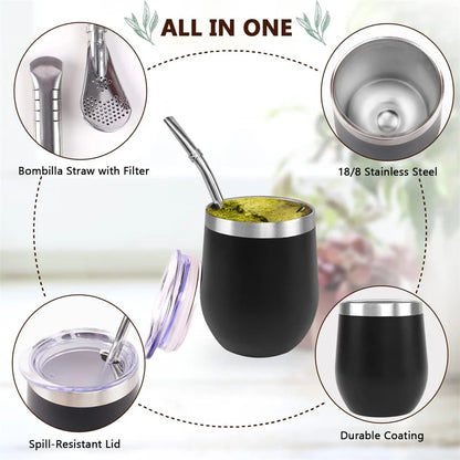 Yerba Mate Cup Set Stainless Steel