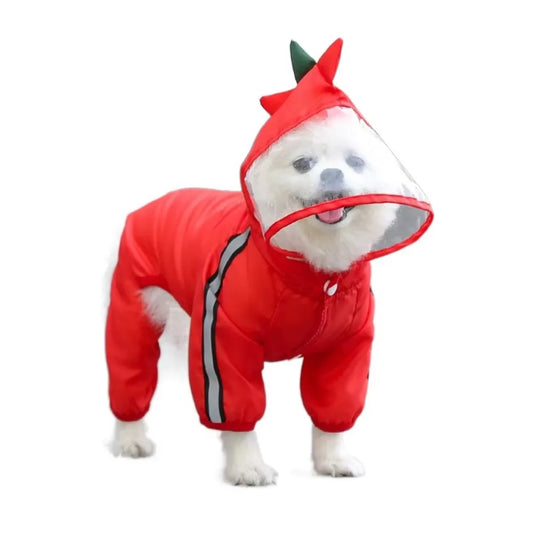 Cartoon Dog Raincoat with Hood
