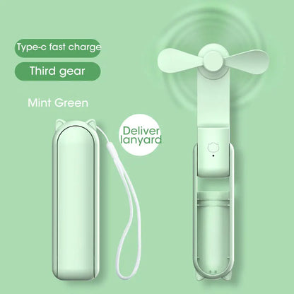 Mini Portable Fan USB Rechargeable Cooler Collapsible 2000mAh