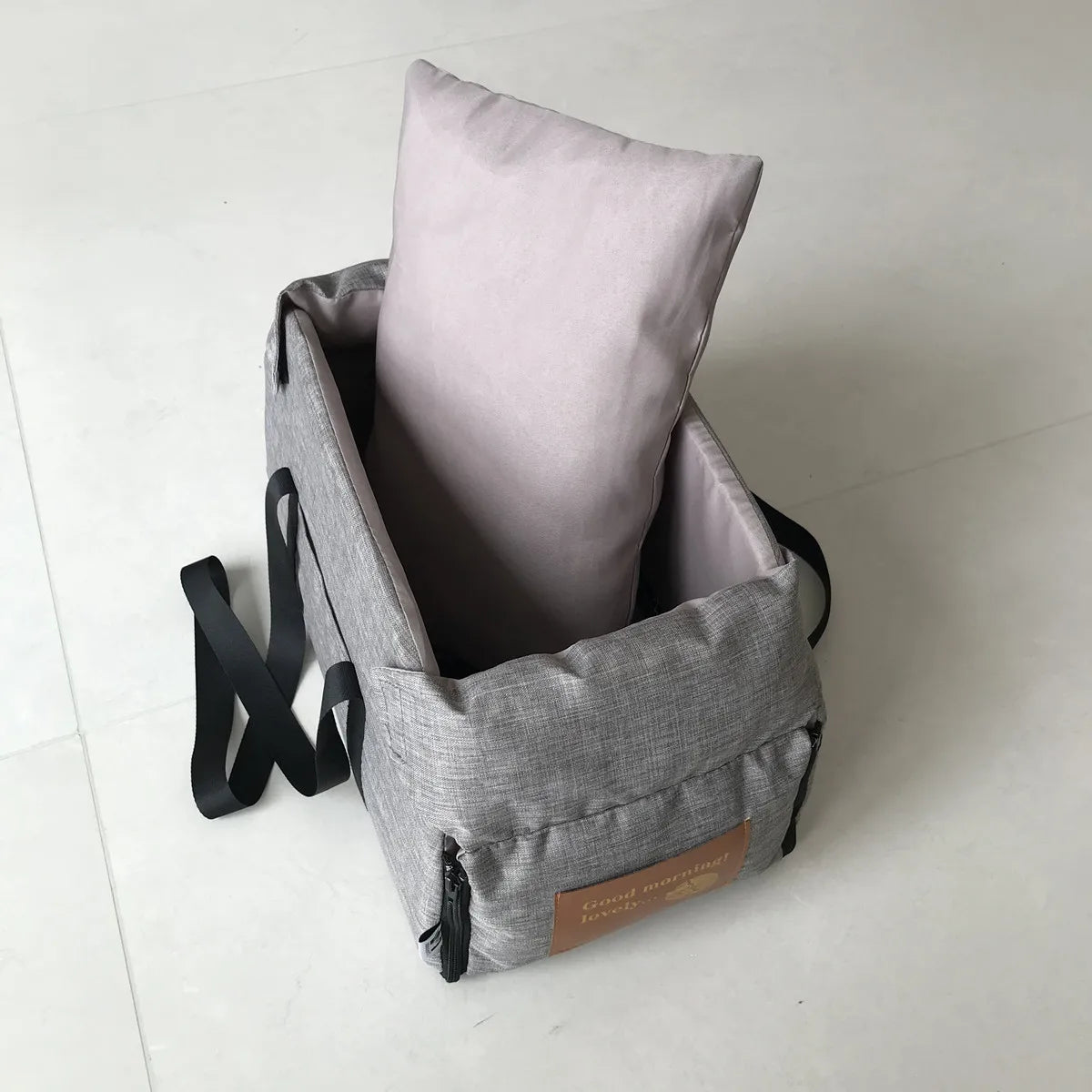 Portable Console Booster Dog Car Seat & Carrier for Small Dogs & Cats