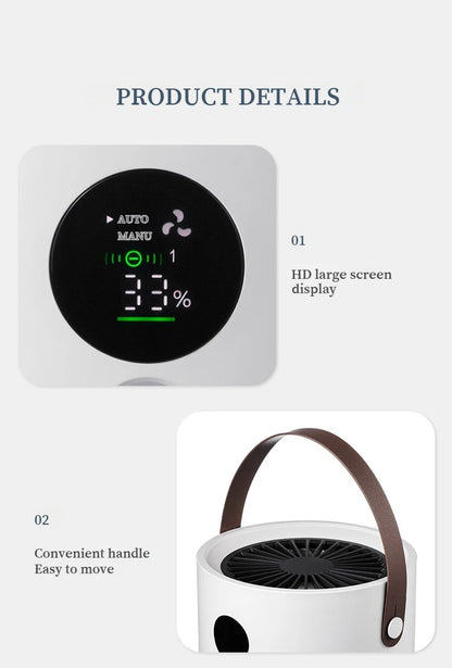 Portable Wireless HEPA Air Purifier for Home, Formaldehyde and Pollen Allergy Relief