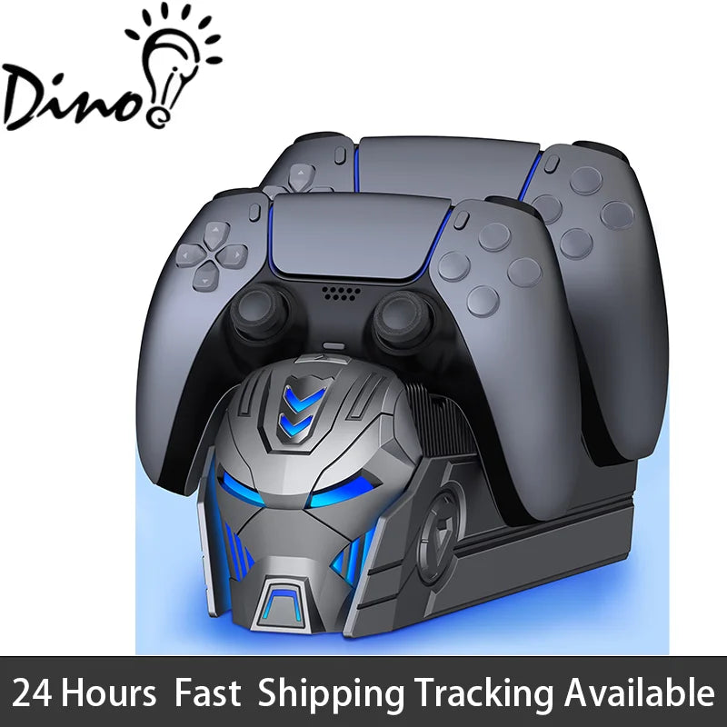 For PlayStation 5 Dualsense Controllers Fast PS5 Dual Controller Stand Charger Dock-LED